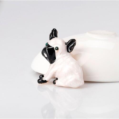 New Arrival Cute Drop Oil French Dog Crystal Brooch Pins For Girls Women Jewelry Wedding Bridal Brooches