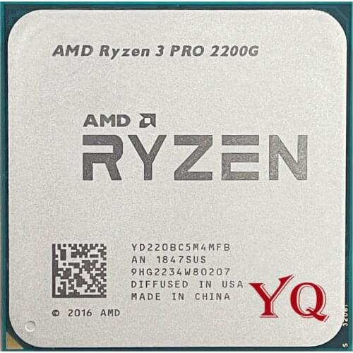 AMD Ryzen 3 PRO 2200G R3 PRO 2200G 3.5 GHz Quad-Core CPU Processor 65W YD220BC5M4MFB Socket AM4