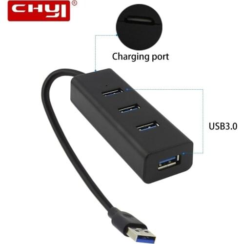 CHYI Multi Usb 3.0 Hub Micro 4 Ports Usb3.0 Hab Splitter Adapter Mini Portable High Speed Computer Accessories For PC Macbook