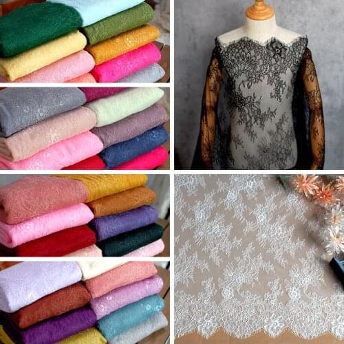 Color Eyelashes Lace Mesh Fabric Clothing Skirt Fabric Home Table Cloth Curtain Fabric Decoration
