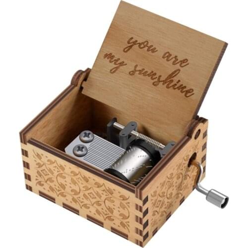 You Are My Sunshine Wood Music Boxes, Vintage Wooden Sunshine Musical Box Gifts for Birthday/Christmas/Valentines Day