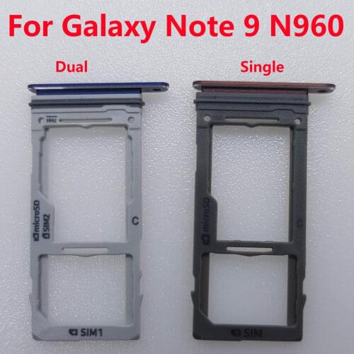 For Samsung Galaxy Note 9 N960 N960U N960F N9600 N960FD Single Dual Sim Card Tray & Micro SD Memory Card Slot Holder