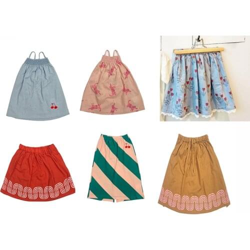 Kids Skirts 2019 Summer BC Brand Girls Sling Long Skirt Print High Waist Children New Fashion Girls Skirts