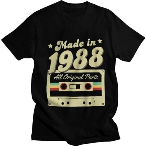 Made In 1988 All Original Parts T Shirt Mens 100% Cotton T-shirt Graphic Tshirt Short Sleeve 33 Years Old 33th Birthday Tee Top