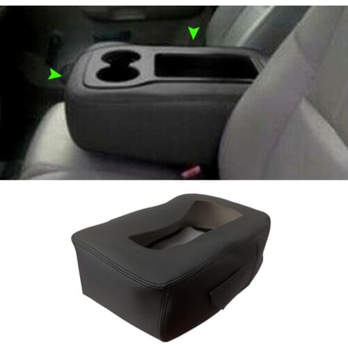 For Chevrolet Silverado Tahoe GMC Sierra 2007 2008 - 2013 Microfiber Leather Center Armrest Console Box Jump Seat Pad Cover Trim