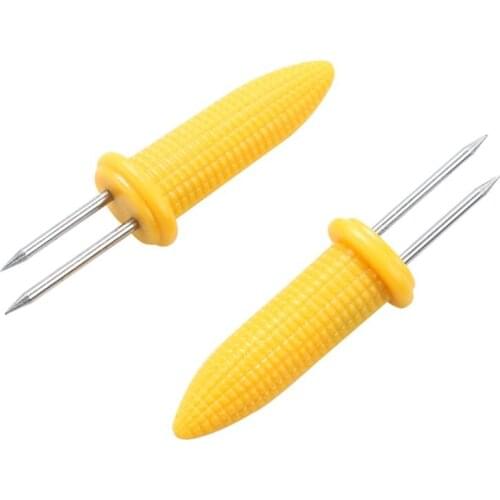 Creative Corn Cob Holders BBQ Grill Prongs Grips Forks Party Food Skewers Hot Dog Meat Kitchen Tool Outdoor Barbecue