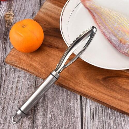 Kitchen Accessorie Stainless Fish Scales Scraping Graters Fast Remove Fish Cleaning Peeler Scraper Fish Bone Tweezers Tool Gadge