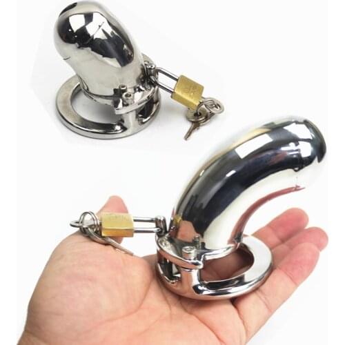 Chastity Cage Stainless Steel Male Scrotum Pendant Restrain Cock Ring Ball Stretchers Set Chastity Devices Metal Toys BB61