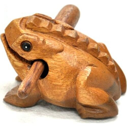 New Mini Money Lucky Frog Style Traditional Wooden Musical Instrument Percussion Rasp With Stick Muyu Toys Decompress Home Decor