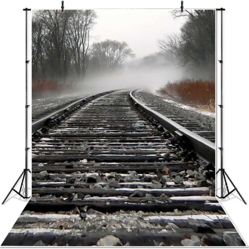 NeoBack Misty Fall Forest Railway Photo Background Photo Studio Portrait Photography backdrops Indoor Photo Backdrops P2437