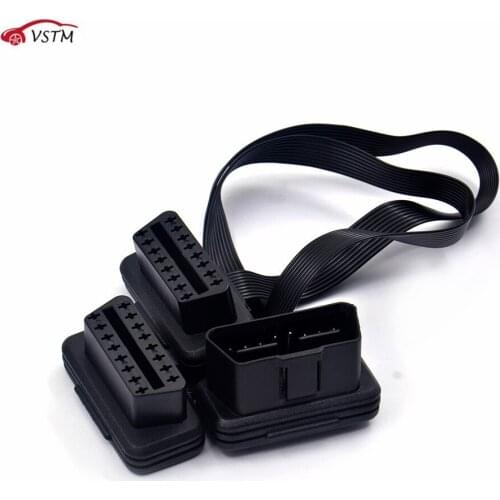Flat+Thin 16Pin Diagnostic Cable OBD2 Extension OBD2 Cable 16Pin Male To 16Pin Female obd2 Connector for OBD II Diagnostic Tool