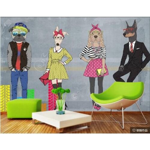 Custom photo 3d wallpaper Hand drawn abstract animal fashion show background home decor 3d wall murals wallpaper for walls 3 d