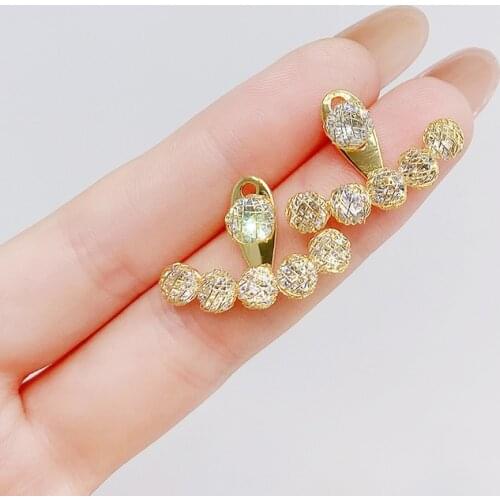 New Fashion 14K Real Gold Earrings Fashion Shimmery AAA CZ Earrings For Women Element Gifts For Women Temperament Accessories