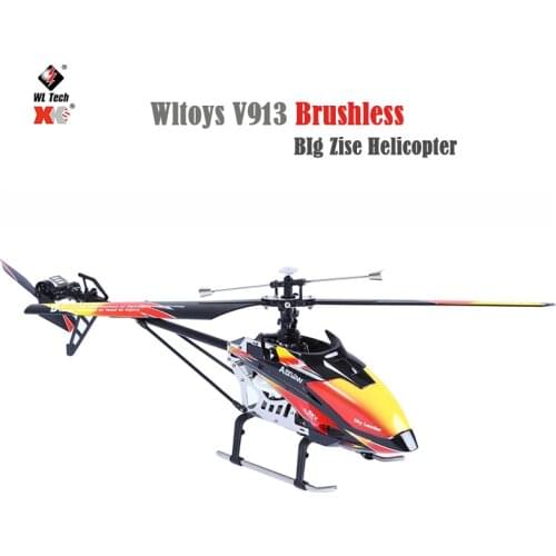 WLtoys V913 Brushless Lager Helicopter Single Propeller 2.4G 4CH MEMS Gyro Big Extra RC Helicopter with LCD Transmitter RTF
