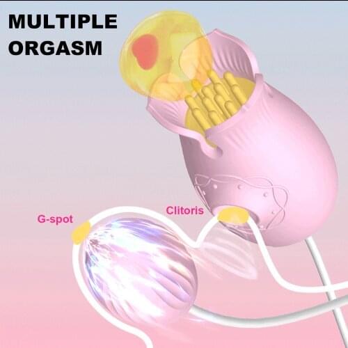 Vibrating Egg 2 in 1 G-Spot Clitoral Sucking Vibrator With Clitoris Stimulator Nipples Clit Sucker Sex Toys For Women Adults