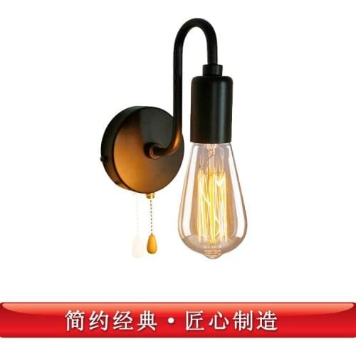 Loft vintage bed wall lamp nordic decoration home crystal bedroom light bedside corridor living room wall lamp