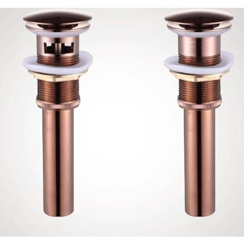 High quality Drains Rose Gold Solid Brass Bathroom Lavatory Faucet Vessel Vanity Sink Pop Up Drain bathroom accessories