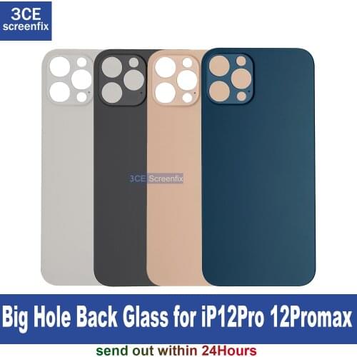 High quality Back Cover Glass Large Big Camera Hole Replacement For iPhone 12 Pro Max 12Pro 12promax Back Housing Glass cover