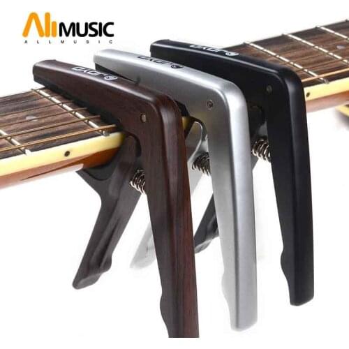 Colorful Joyo High Quality Plastic Guitar Capo for 6 String Gutiar Wood or Electric Black Silver Wood color