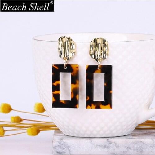 Acrylic earrings for women 2021 korea handmade geometric bohemian vintage popular earrings