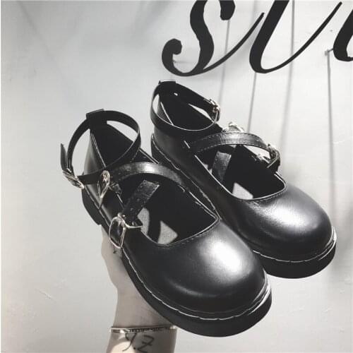 Retro college style womens shoes 2020 summer and autumn new round head muffin doll shoes Japanese small leather shoes