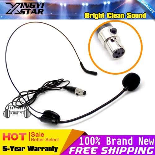 10Pcs Mini XLR 4 Pins TA4F Plug Headworn Condenser Microphone Headset Mic For SHURE Wireless Karaoke System Bodypack Transmitter
