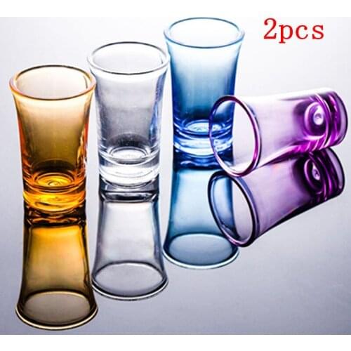 2pcs Acrylic Color Wine Glasses Transparent Plastic Bar Party Sip Cup Creative Heat-resistant And Fall-resistant Liquor Beer Mug