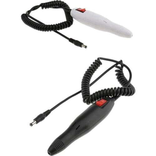 2Pieces Electric Acrylic Nail Drill File Bit Pedicure Manicure Machine Replacement Pen White + Black