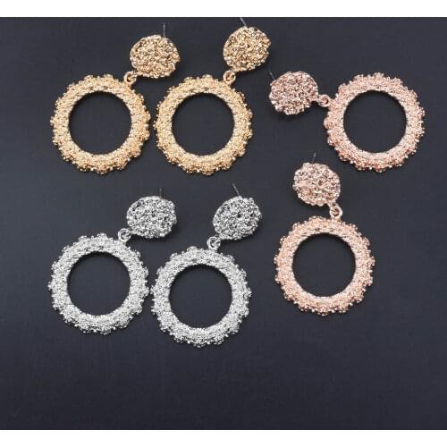 2021 Vintage Geometric Earrings for Women Statement Earring Jewelry Carved Metal Gold Color Earing Fashion Jewelry Trendy Gift