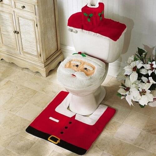 3pcs/lot Christmas Decoration Bathroom Santa Claus Toilet New Year Home Decoration Gifts Enfeites Natal Navidad Christmas