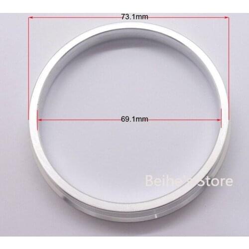 4pcs Silver Aluminum Alloy Wheel Spacer Hub Centric Rings 73.1OD to 69.1ID