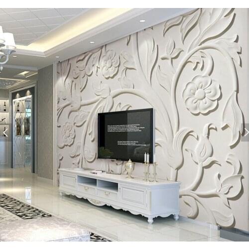 Large Embossed 3D Flower Printing Wallpapers for Living Room Bedroom foto murales de pared Wallpaper Custom Floral Landscape
