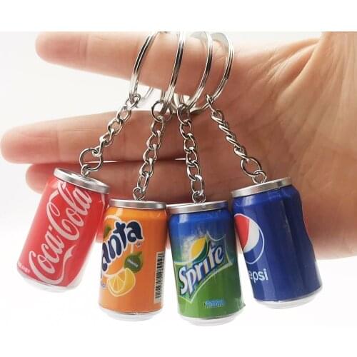 Keychain Classic Metal Beverage Decoration Fashion Cartoon Bag Hand Rope Pendant Multicoloured Keychain Cute Couple Gift A183