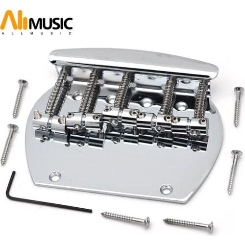 Bass Bridge Heavy 4 String Curved Bass Guitar Bridge For Electric Bass Chrome 1pcs