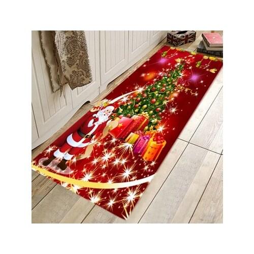 Santa Door Floor Mat Christmas Area Rug Holiday Kitchen Bedroom MAT Carpet Decor