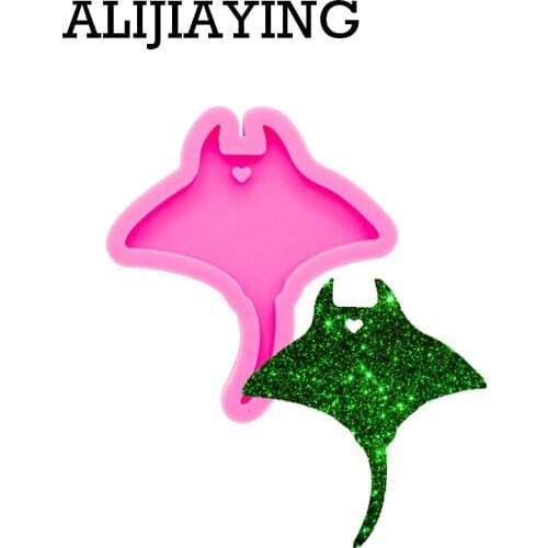 DY0349 Glitter shiny sting rays molds Keychain Silicone Mold for epoxy resin molds DIY necklace Pendant craf mould