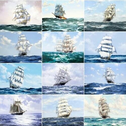 Evershine 5D DIY Diamond Painting Ship Landscape Diamond Embroidery Full Square Round Drill Cross Stitch Mosaic Art Home Decor