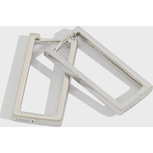 Flyleaf INS Style Geometric Square Hoop Earrings For Women 2020 New Trend 100% 925 Sterling Silver Fashion Jewelry Brinco