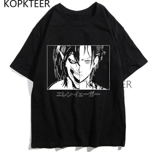 Attack on Titan AOT T-Shirts Anime Men Women Anime Eren Jaeger Cartoon Print Summer Clothes Streetwear Tops Tees Cotton T Shirt