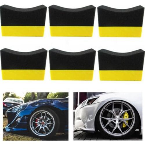 Hot Sale 6 stuks Tire Contour Dressing Applicator Pads Gloss Shine Kleur Polijsten Spons Wax