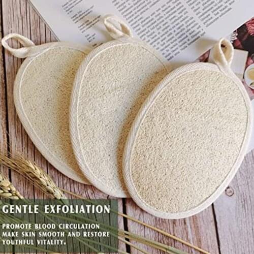 Natural Loofah Sponge 3pc 100% Natural Luffa Body Scrubber Shower Loofah Sponge Exfoliating Loofah Pad for Shower Bath Spa