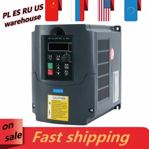 YL Inverter VFD 1500W 1.5KW 2200W 2.2KW speed controller single phase input 110v 220v 380v 3 phase output for spindle motor