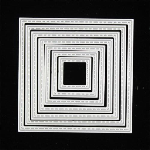 KSCRAFT Small Stitched Square Metal Cutting Dies Stencils for DIY Scrapbooking/photo album Decorative Embossing DIY Paper Cards