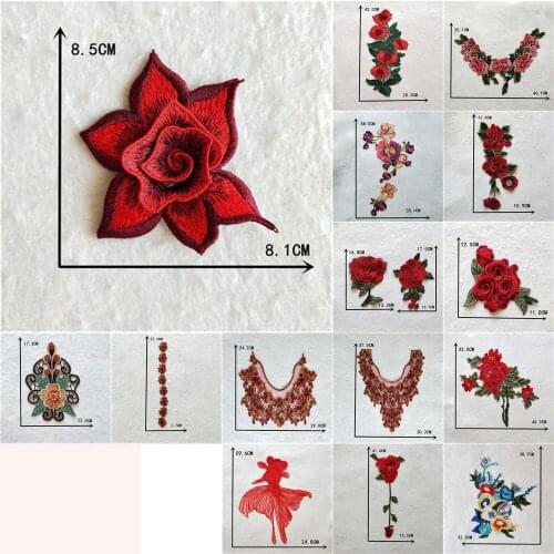 Fashion Lace Collar DIY Embroidery Sewing Large Flower Linen Brocade Tablecloth Fabric Embellishment Decorative Accessories