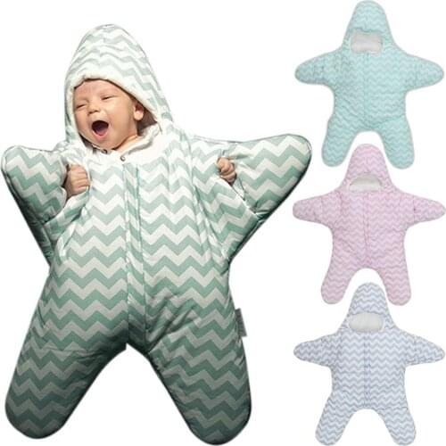 New Cute Starfish Baby Sleeping Bag Unisex Winter Babies Sleep Sack Warm Baby Blanket Swaddle Sleepsacks dropshipping COOL