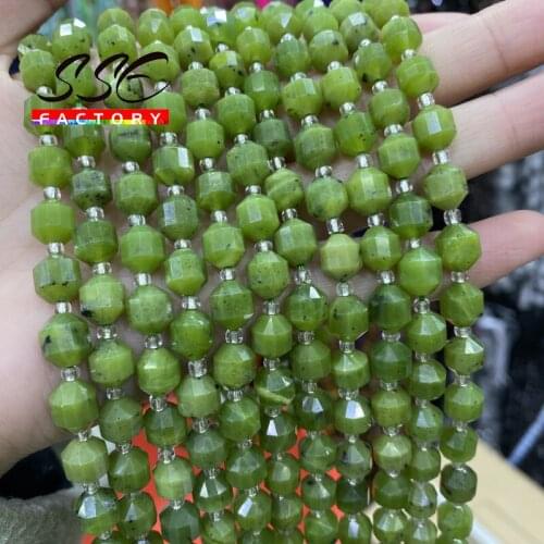 Faceted Natural Stone Beads Canada Jades Round Loose Spacer Beads for Jewelry Making Diy Bracelets Women Necklace 8mm 15 Inches
