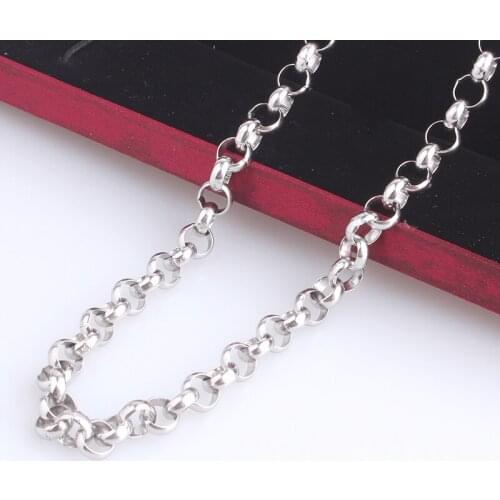 Punk Width 6mm length 60cm circle Buckle chains 316L Stainless steel Necklace for men women jewelry wholesale