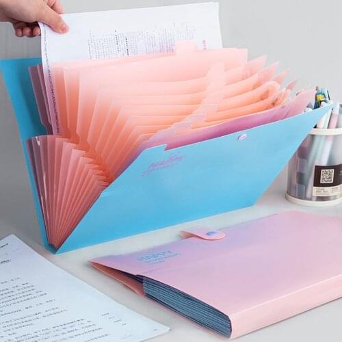 12 Pocket Desk File Folder Document Paper Organizer Storage Holder Multilayer Expanding Box School Office Stationery