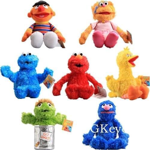 25-42 cm Big Size Anime Sesame Street Plush Toys Peluche New Arrival Elmo Cookie Grover Zoe Figure Dolls Kids Birthday Gift