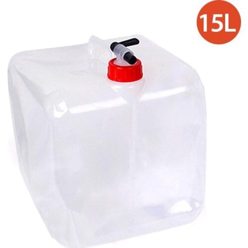 15L Portable Collapsible Water Container with Spigot Foldable Water Storage Bag Jug for Outdoors Hiking Camping